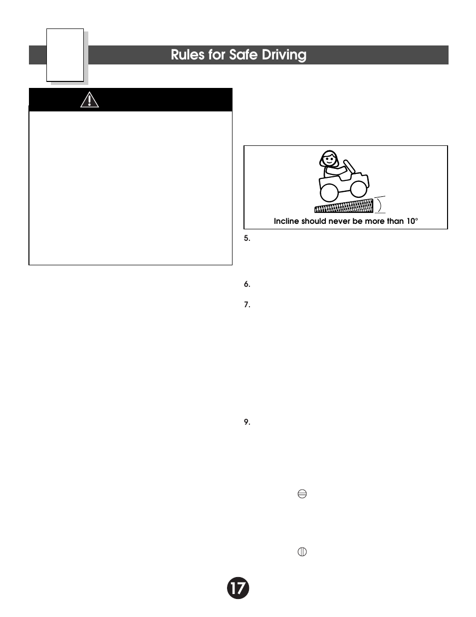 Rules for safe driving, Warning | Fisher-Price 75547 User Manual | Page 17 / 28
