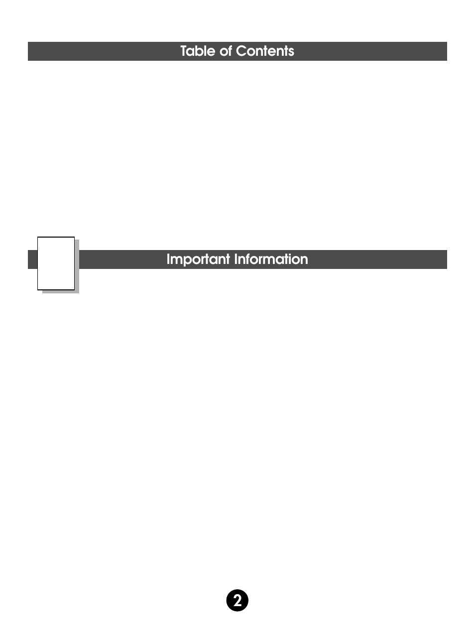 Table of contents important information | Fisher-Price 75547 User Manual | Page 2 / 28