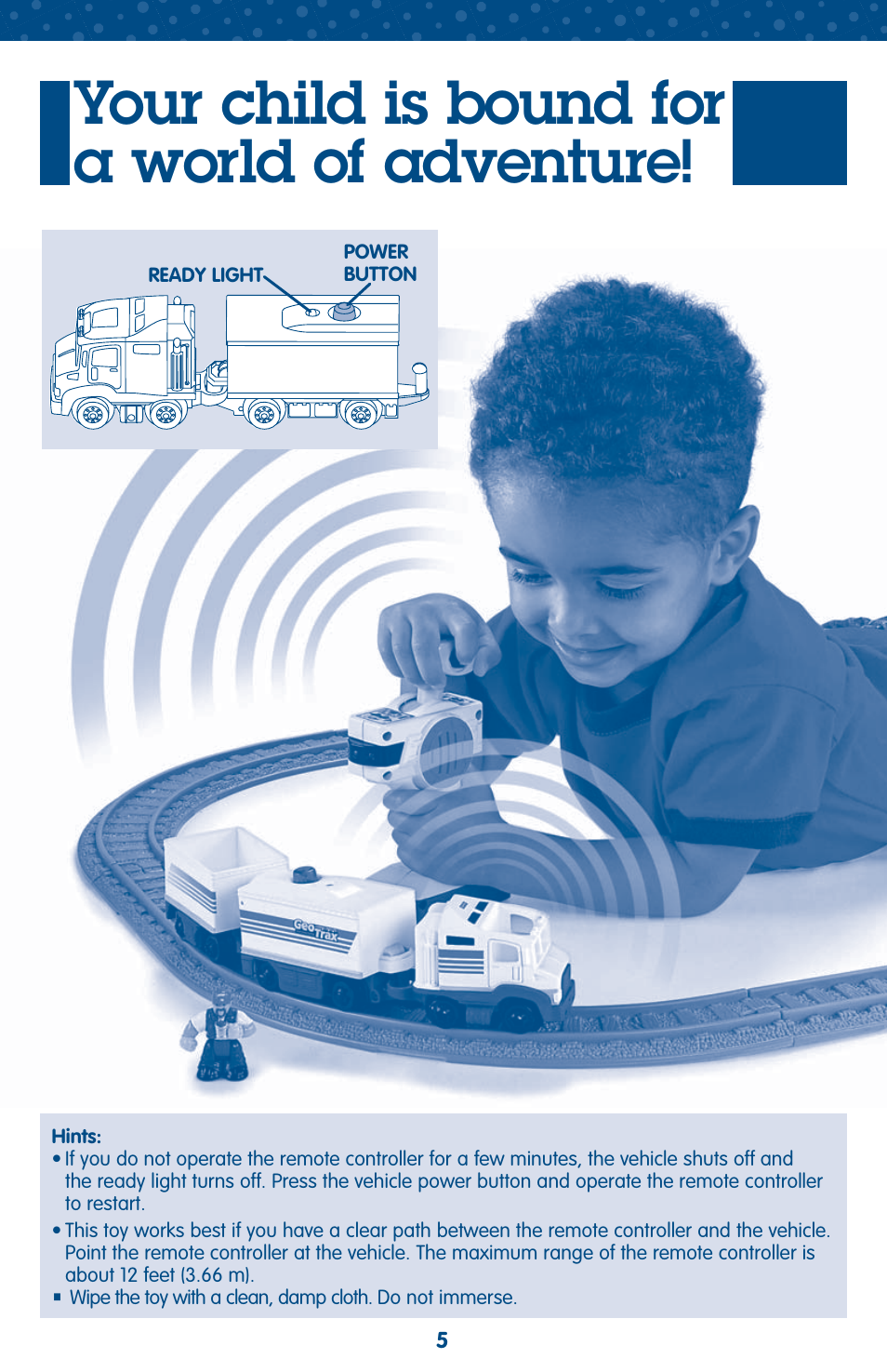 Your child is bound for a world of adventure | Fisher-Price GEOTRAX M3236 User Manual | Page 5 / 6
