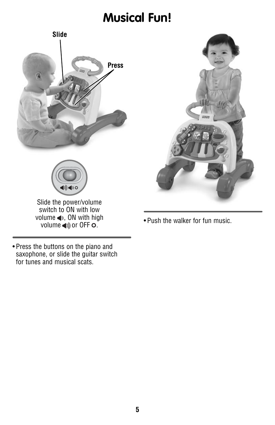 Musical fun | Fisher-Price V3254 User Manual | Page 5 / 6