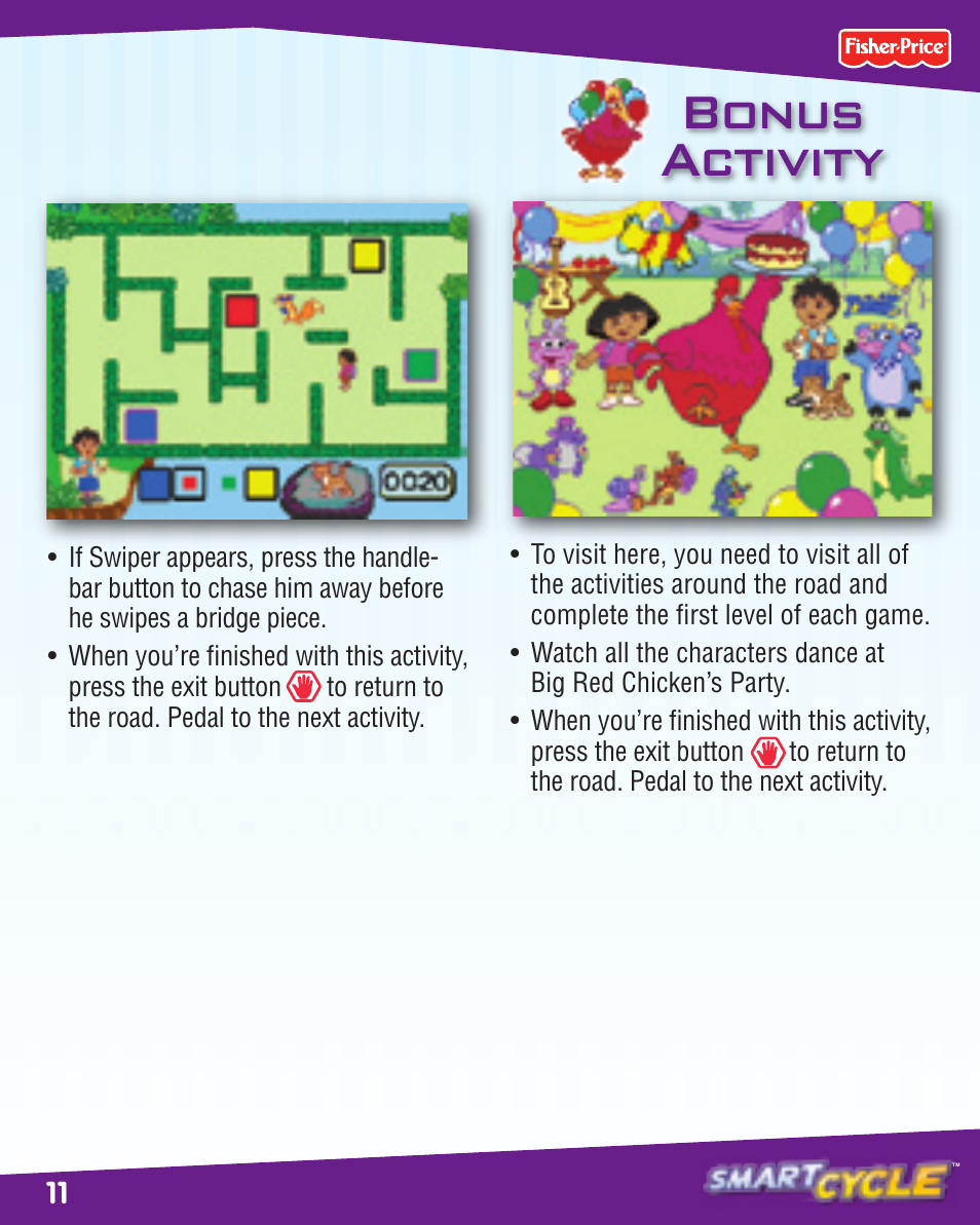 Build a bridge bonus activity | Fisher-Price SMART CYCLE K6689 User Manual | Page 11 / 16