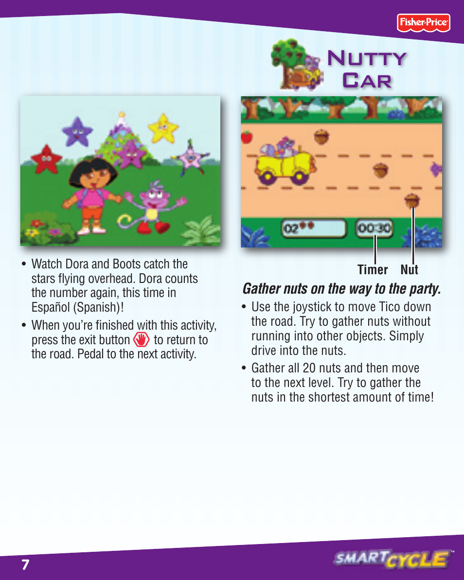Star catch count, Nutty car | Fisher-Price SMART CYCLE K6689 User Manual | Page 7 / 16