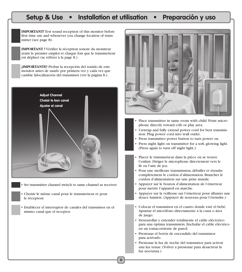 Fisher-Price TRANSMITTER/RECEIVER J1315 User Manual | Page 10 / 20