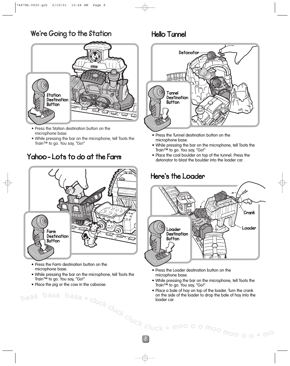 Hheerree’’ss tthhee l lo oa ad deerr | Fisher-Price TOOTS THE TRAIN 74878 User Manual | Page 8 / 12