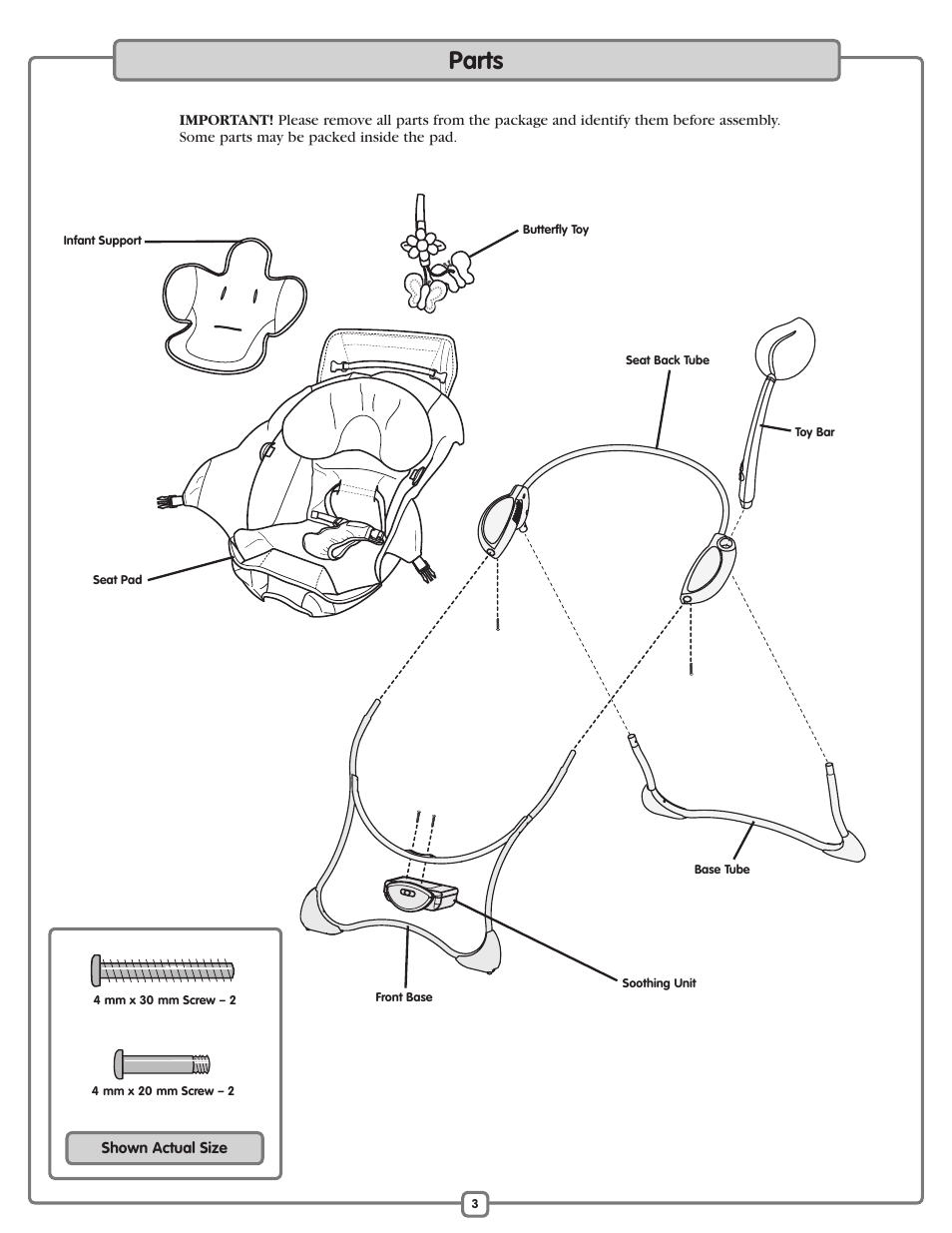 Parts | Fisher-Price M2055 User Manual | Page 3 / 12
