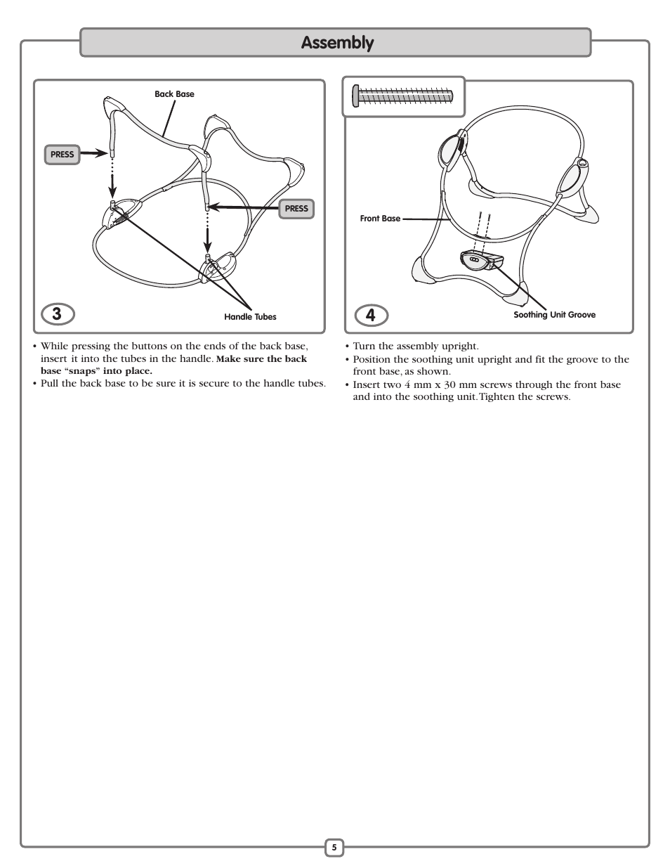 Assembly | Fisher-Price M2055 User Manual | Page 5 / 12