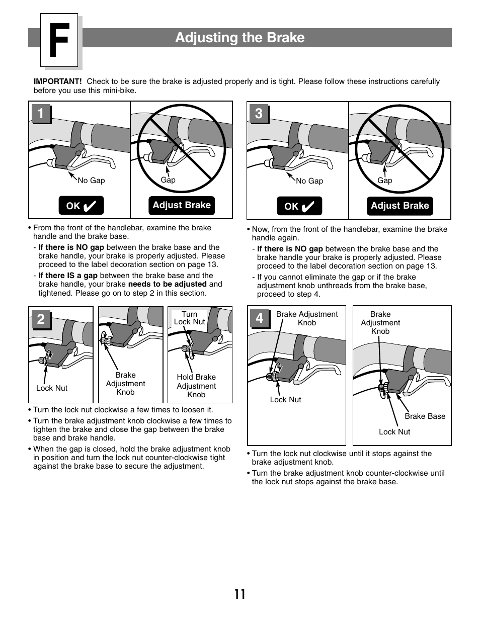 Adjusting the brake | Fisher-Price MX3 73535 User Manual | Page 11 / 28