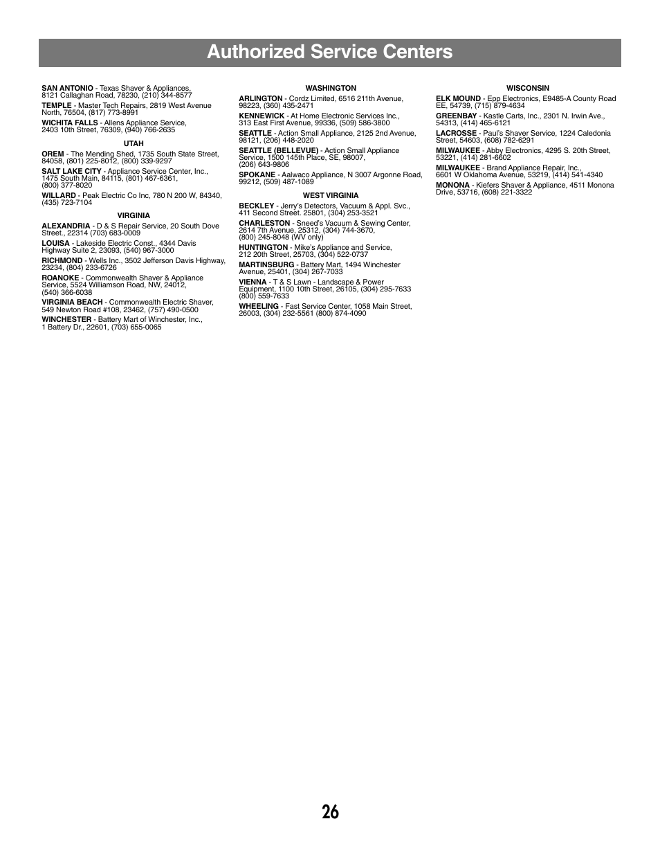 Authorized service centers | Fisher-Price MX3 73535 User Manual | Page 26 / 28