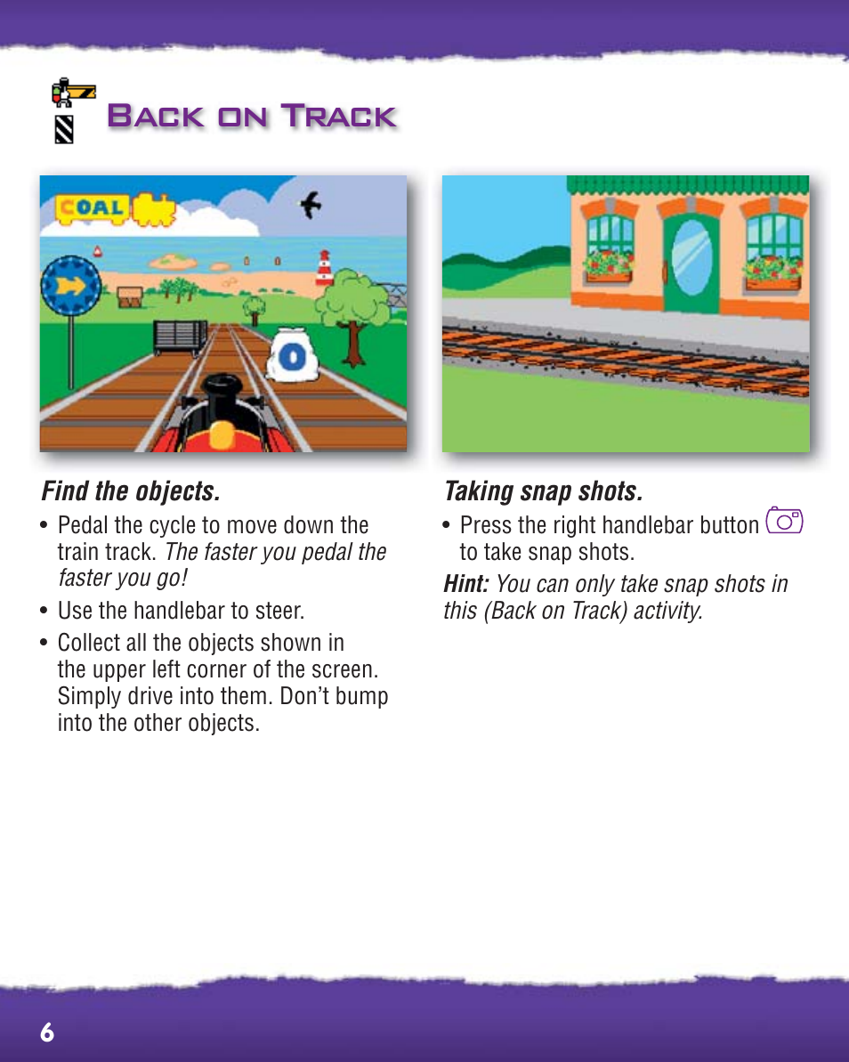 Back on track | Fisher-Price SMART CYCLE EXTREME R2764 User Manual | Page 6 / 16