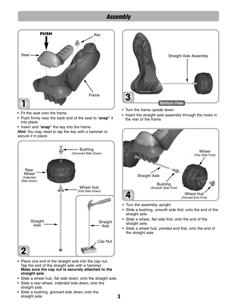 Assembly | Fisher-Price B8776 User Manual | Page 3 / 6