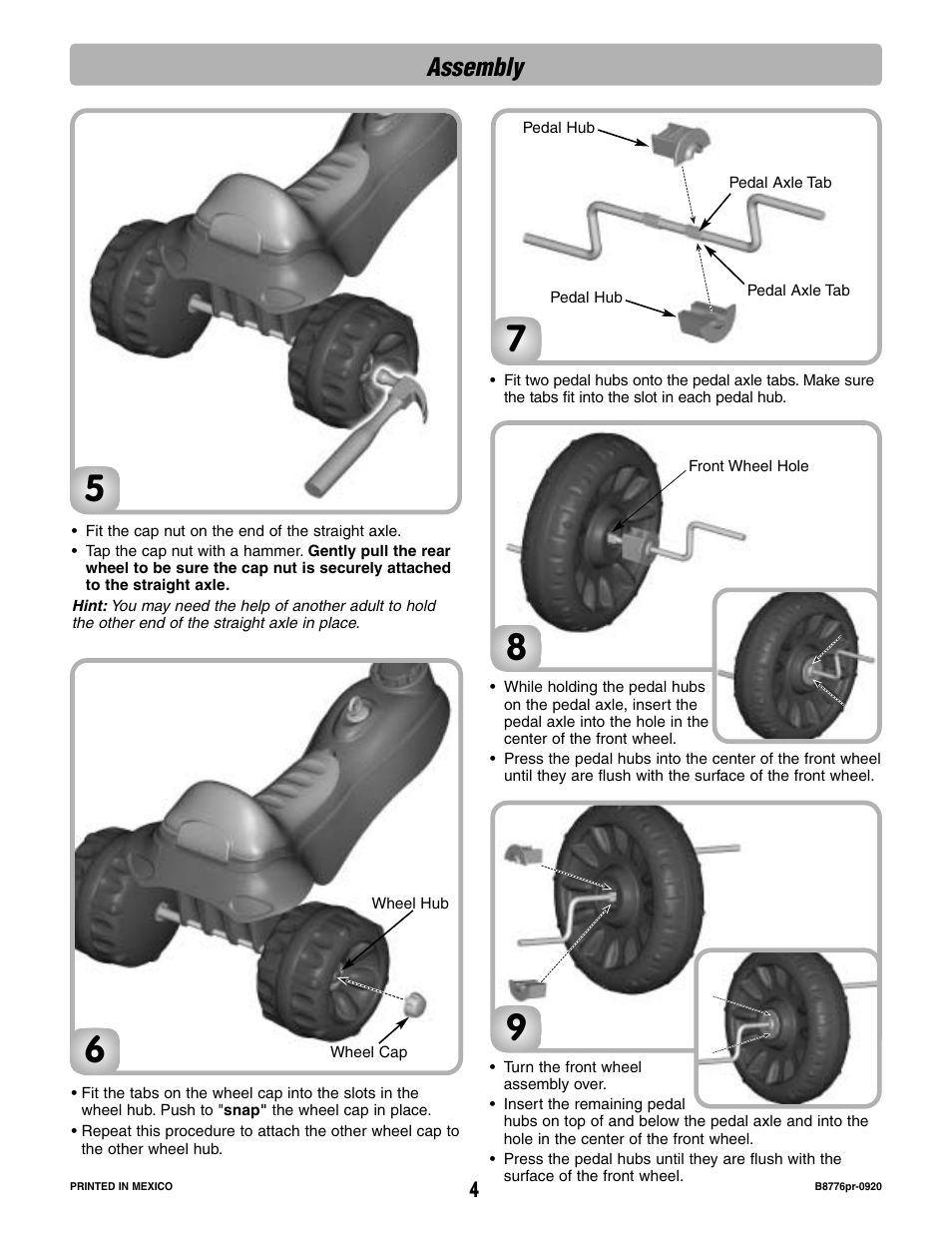 Assembly | Fisher-Price B8776 User Manual | Page 4 / 6