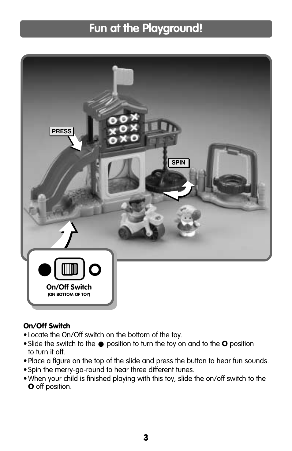 Fun at the playground | Fisher-Price B9760 User Manual | Page 3 / 4