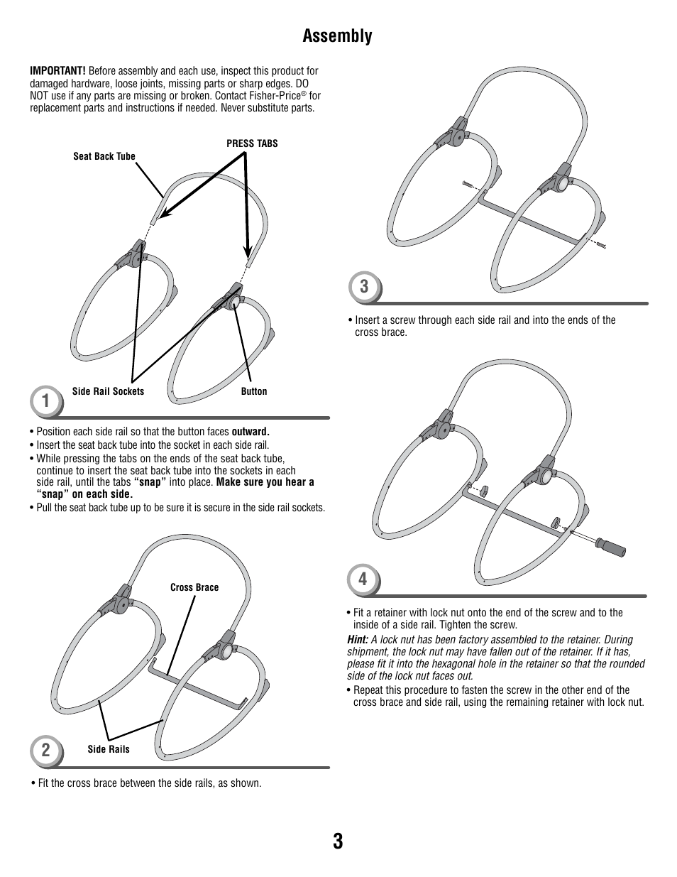 Assembly | Fisher-Price H5985 User Manual | Page 3 / 8