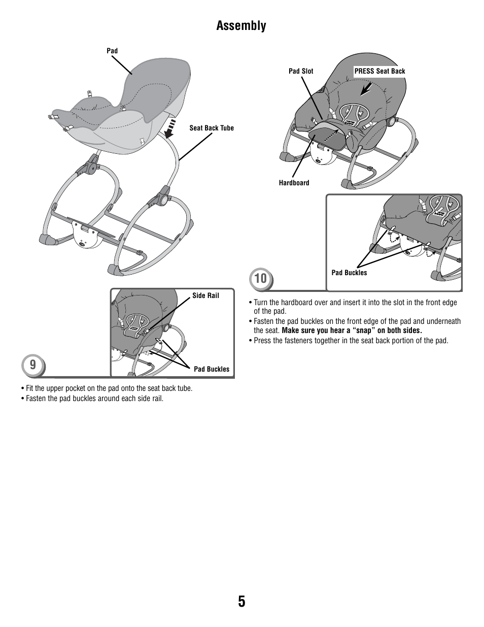 Assembly | Fisher-Price H5985 User Manual | Page 5 / 8