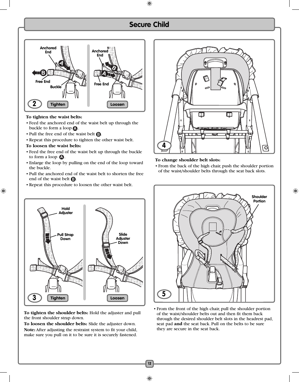 Secure child | Fisher-Price H7182 User Manual | Page 12 / 16