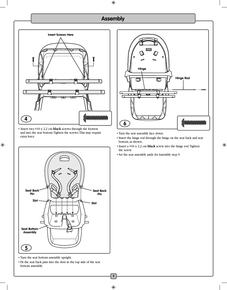 Assembly 4 | Fisher-Price H7182 User Manual | Page 5 / 16