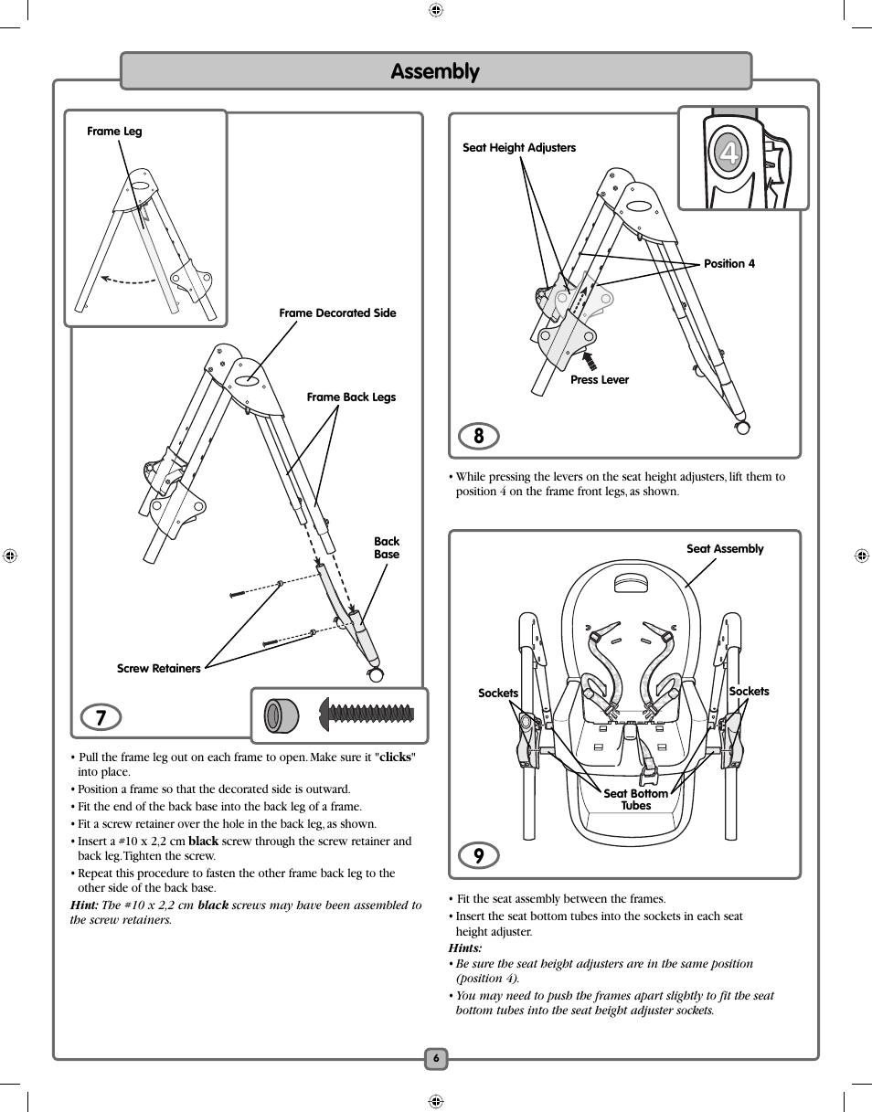 7assembly | Fisher-Price H7182 User Manual | Page 6 / 16