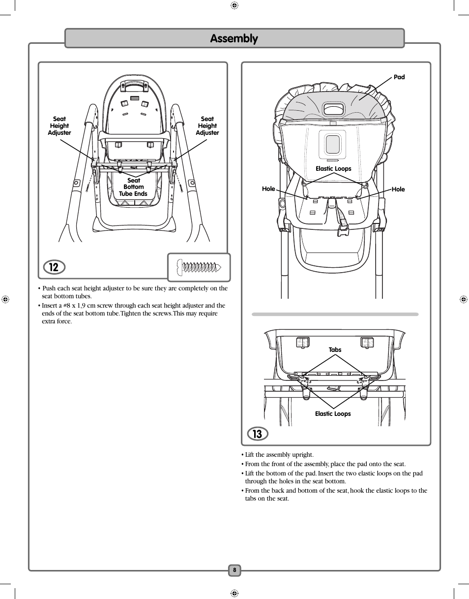 Assembly 12 | Fisher-Price H7182 User Manual | Page 8 / 16