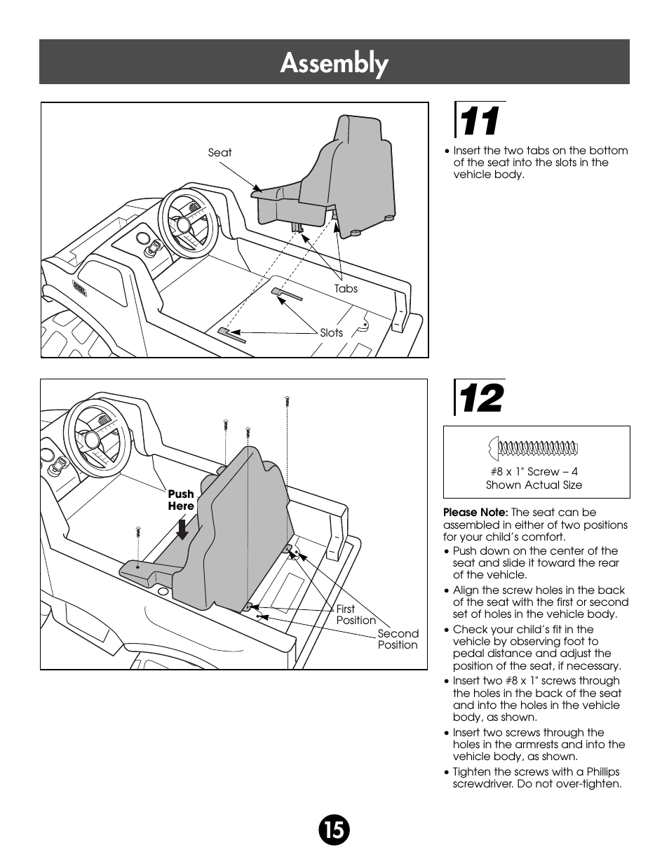 Assembly | Fisher-Price MONSTER SOUND BIGFOOT 74420 User Manual | Page 15 / 44