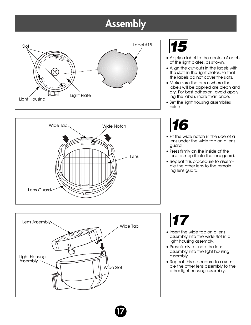 Assembly | Fisher-Price MONSTER SOUND BIGFOOT 74420 User Manual | Page 17 / 44