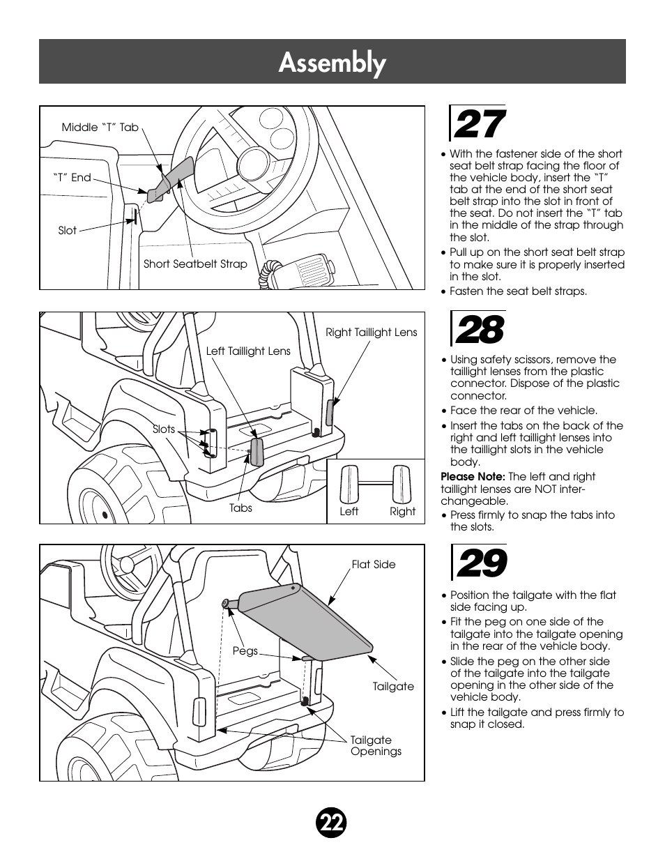 Assembly | Fisher-Price MONSTER SOUND BIGFOOT 74420 User Manual | Page 22 / 44