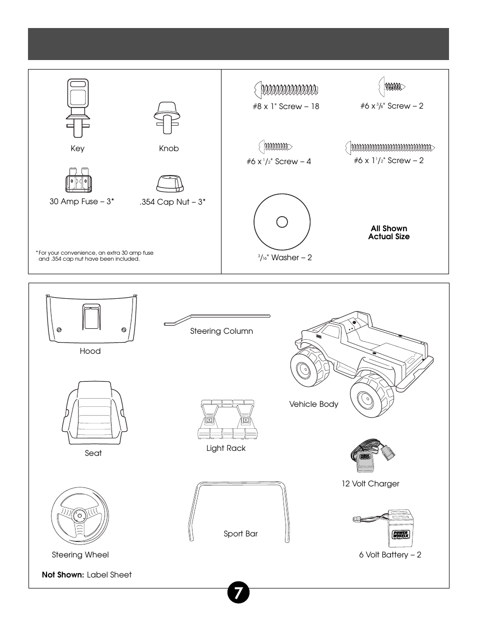 Parts | Fisher-Price MONSTER SOUND BIGFOOT 74420 User Manual | Page 7 / 44