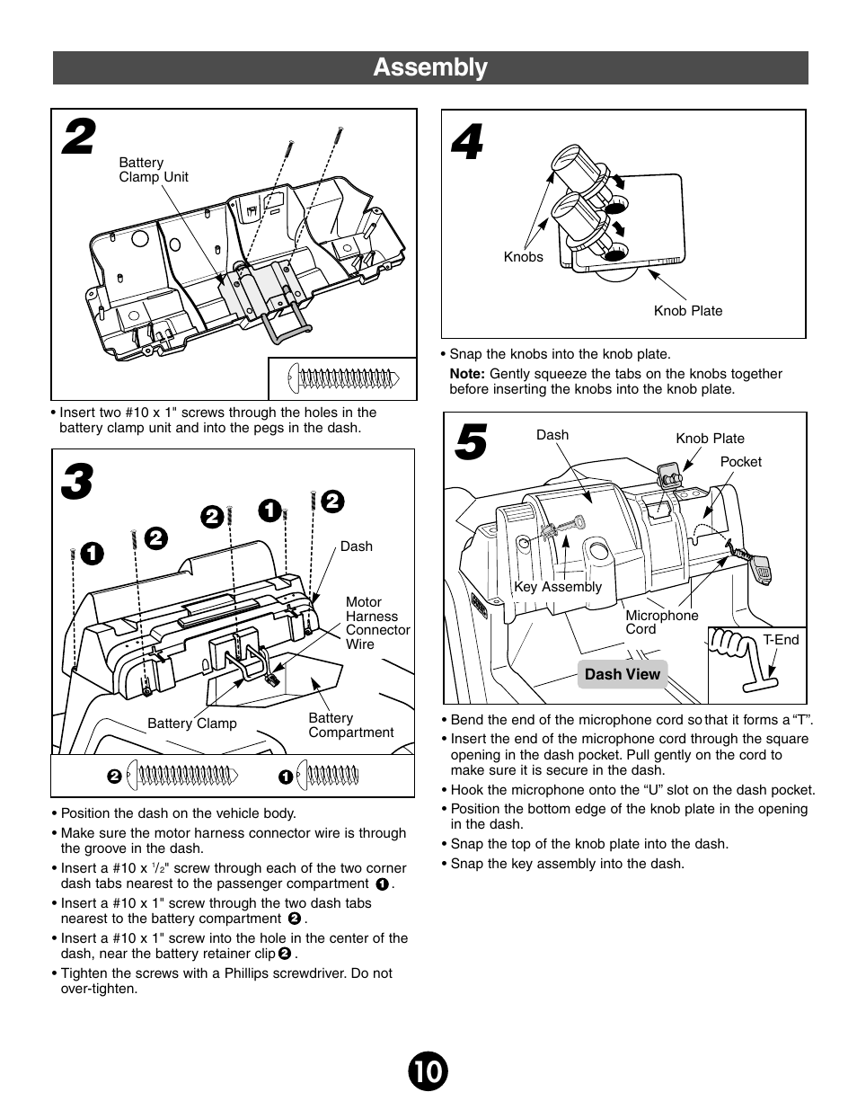 Assembly | Fisher-Price JEEP WRANGLER 74020 User Manual | Page 10 / 32