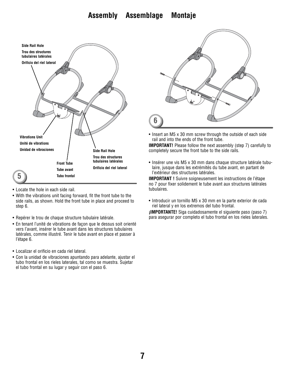Assembly assemblage montaje 5 6 | Fisher-Price P3334 User Manual | Page 7 / 20
