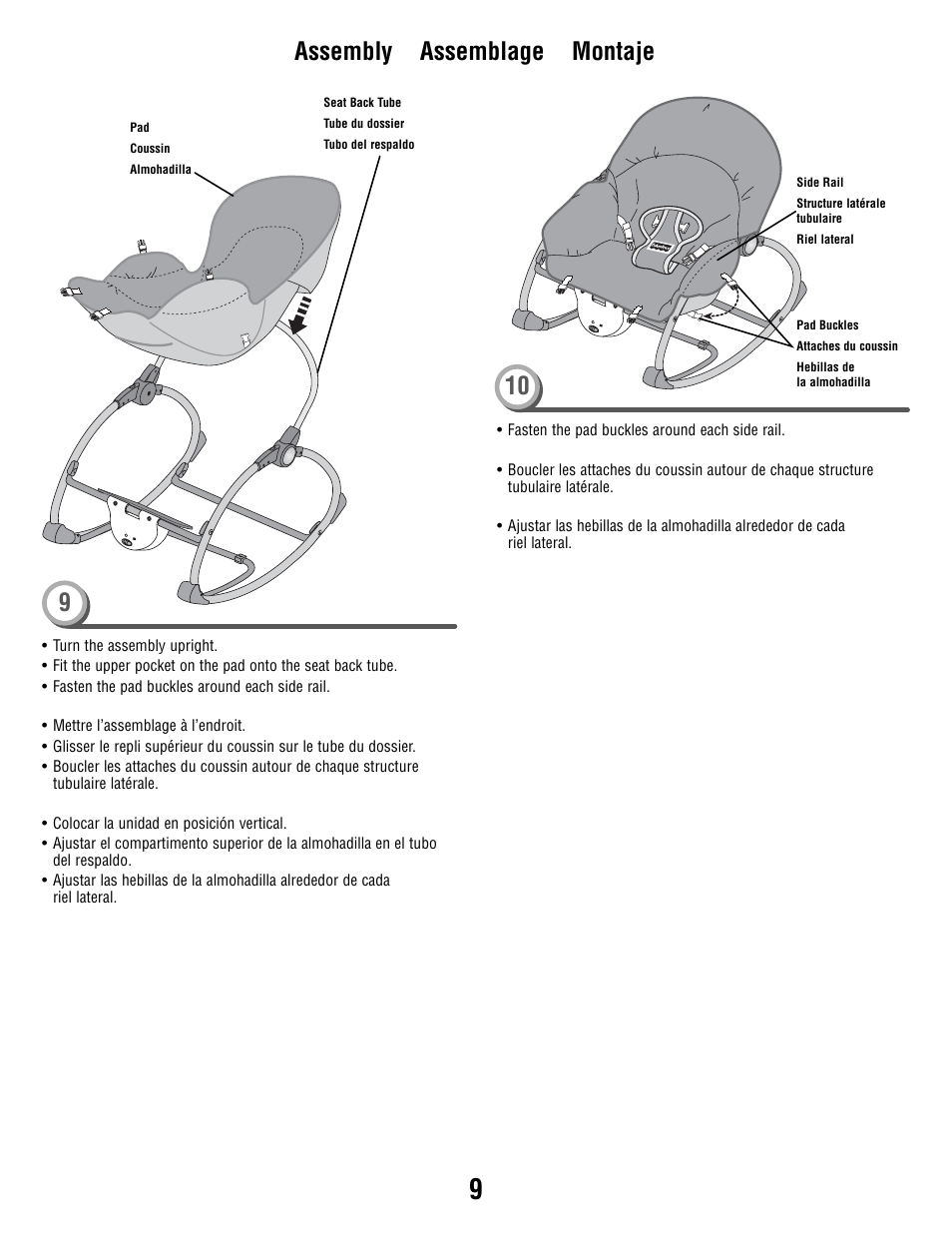 Assembly assemblage montaje 9 | Fisher-Price P3334 User Manual | Page 9 / 20