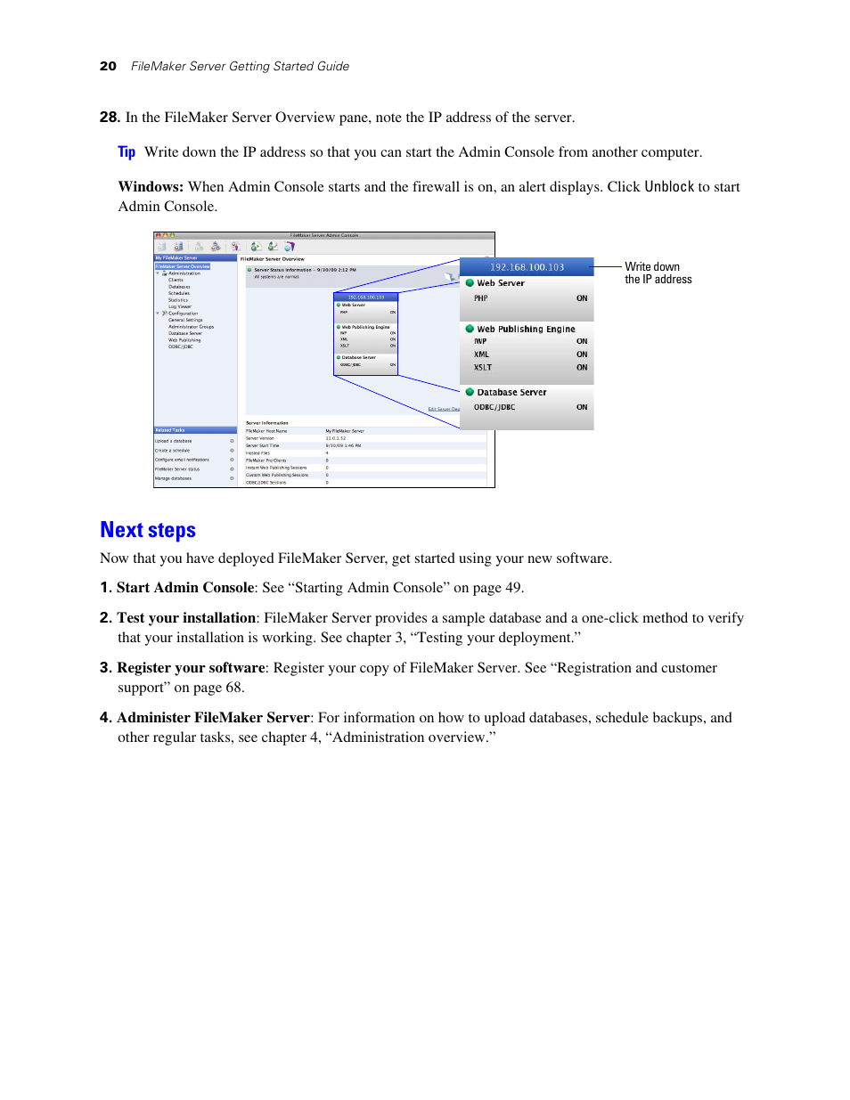 Next steps | FileMaker G0600 User Manual | Page 20 / 72
