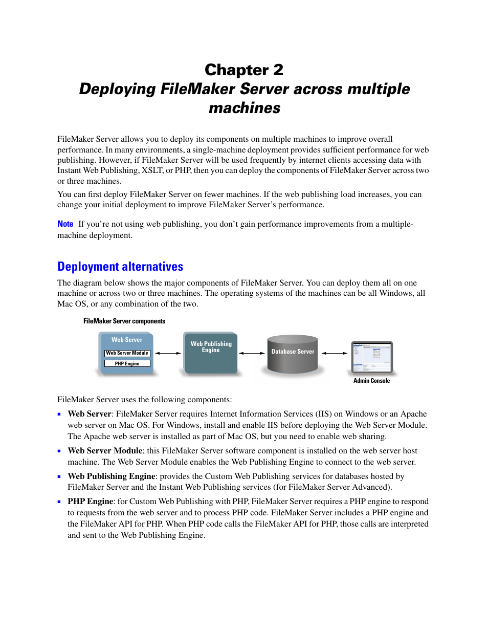 Deployment alternatives, Chapter 2 | FileMaker G0600 User Manual | Page 21 / 72