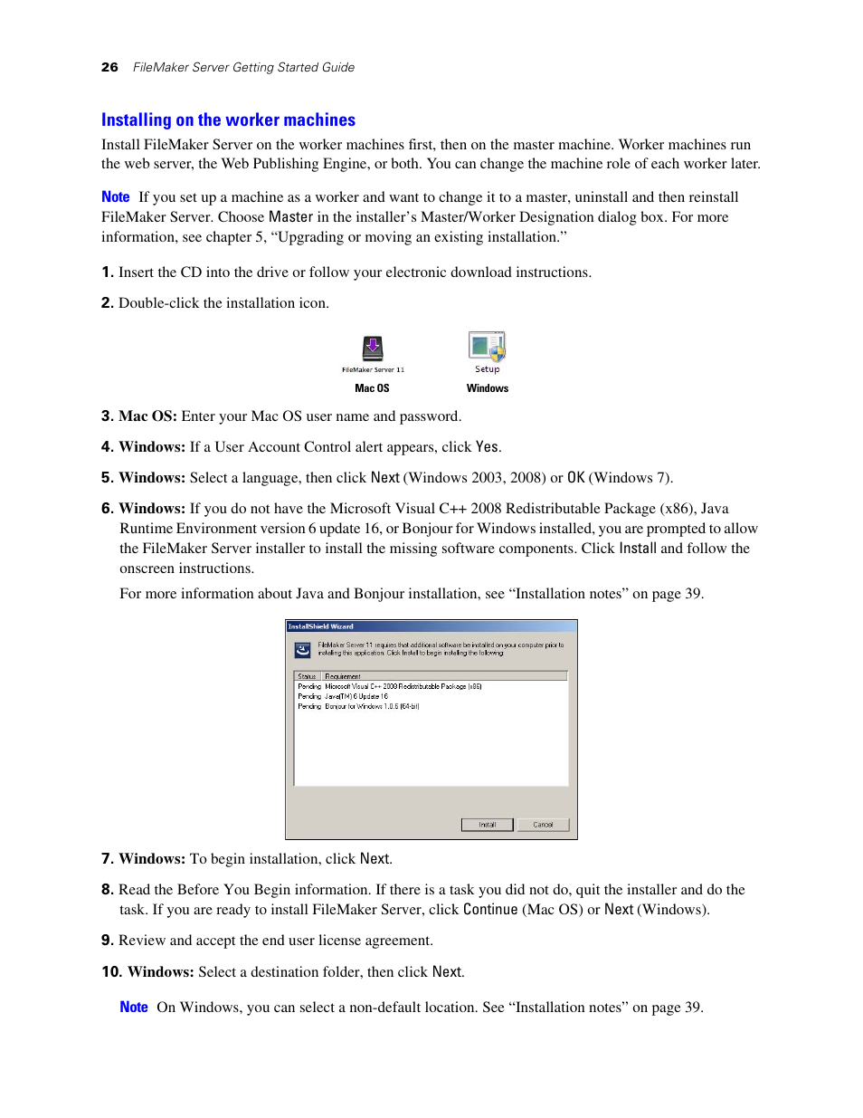 Installing on the worker machines | FileMaker G0600 User Manual | Page 26 / 72