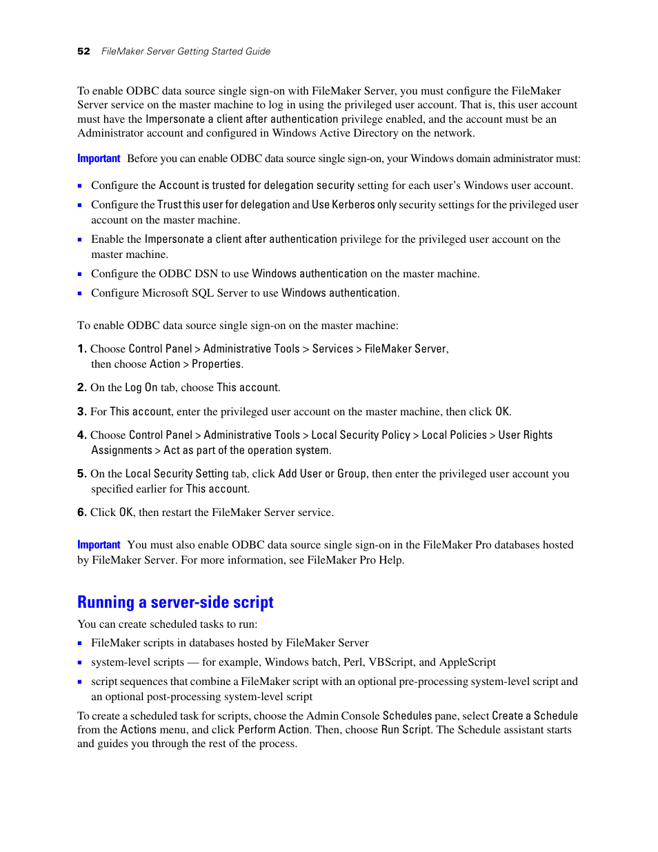 Running a server-side script | FileMaker G0600 User Manual | Page 52 / 72