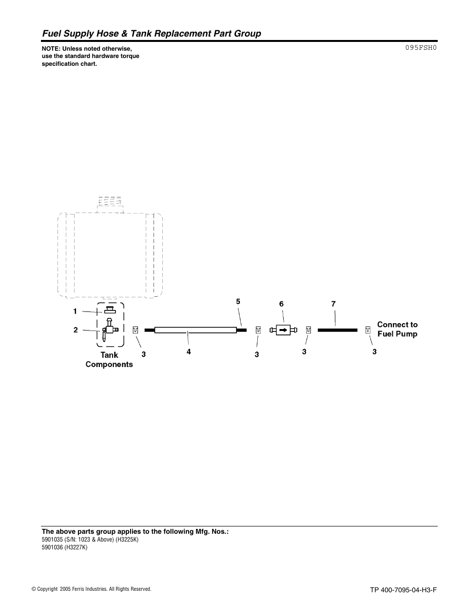 Fuel supply hose & tank replacement part group | Ferris Industries 5900227 User Manual | Page 8 / 66