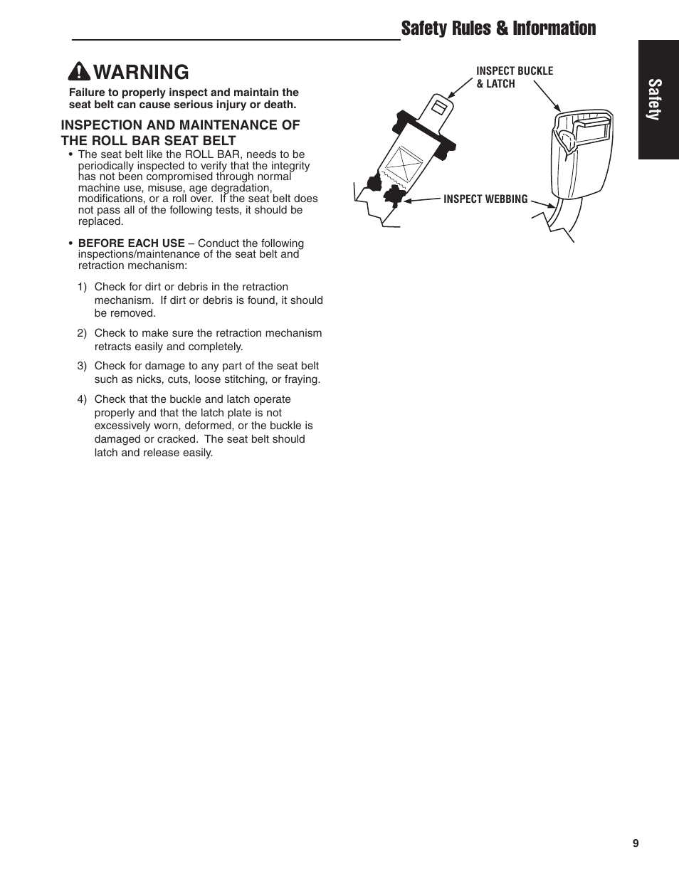 Safety rules & information warning, Safety | Ferris Industries HydroCut Series 5900111 User Manual | Page 11 / 43