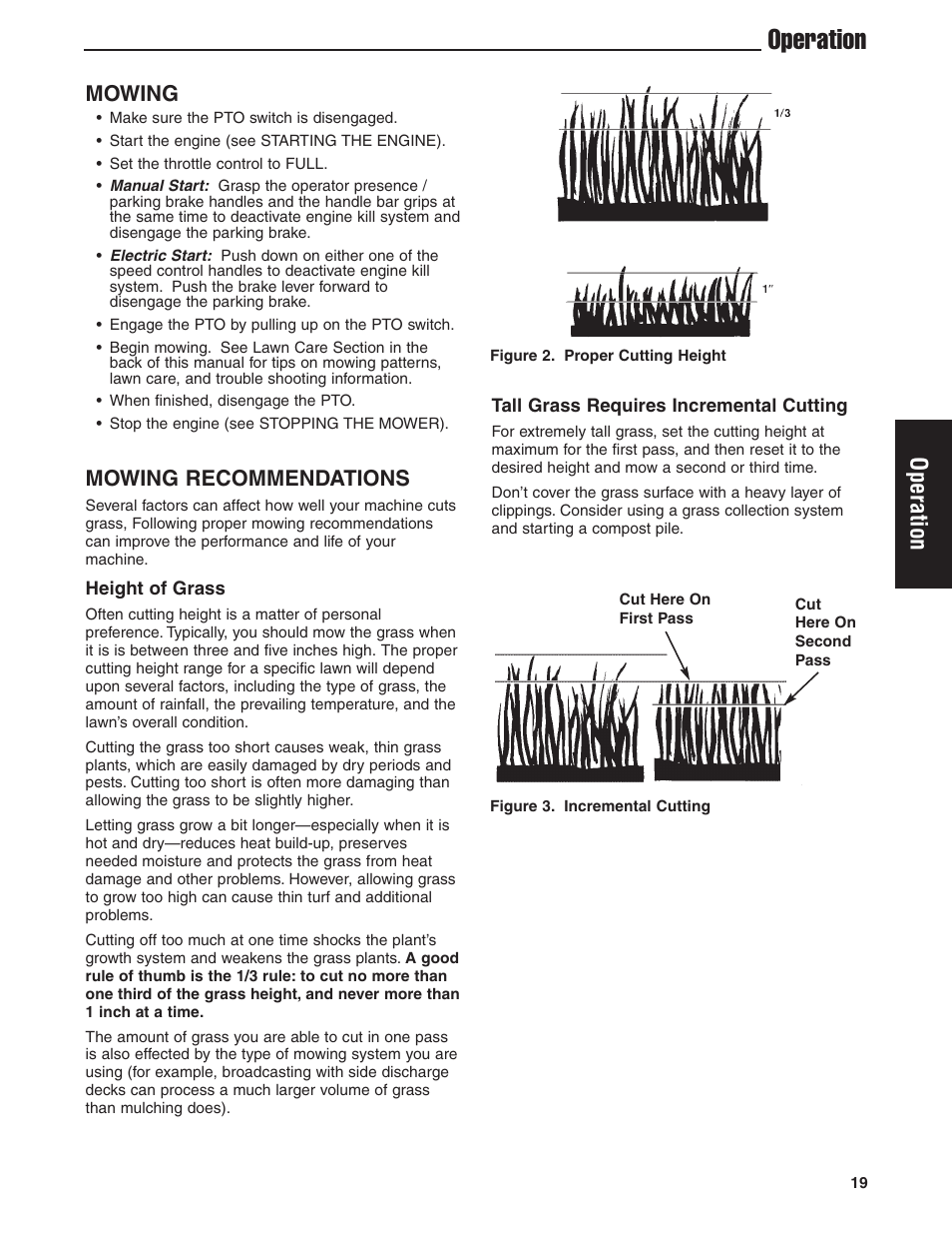 Operation, Mowing, Mowing recommendations | Ferris Industries HydroCut Series 5900111 User Manual | Page 21 / 43