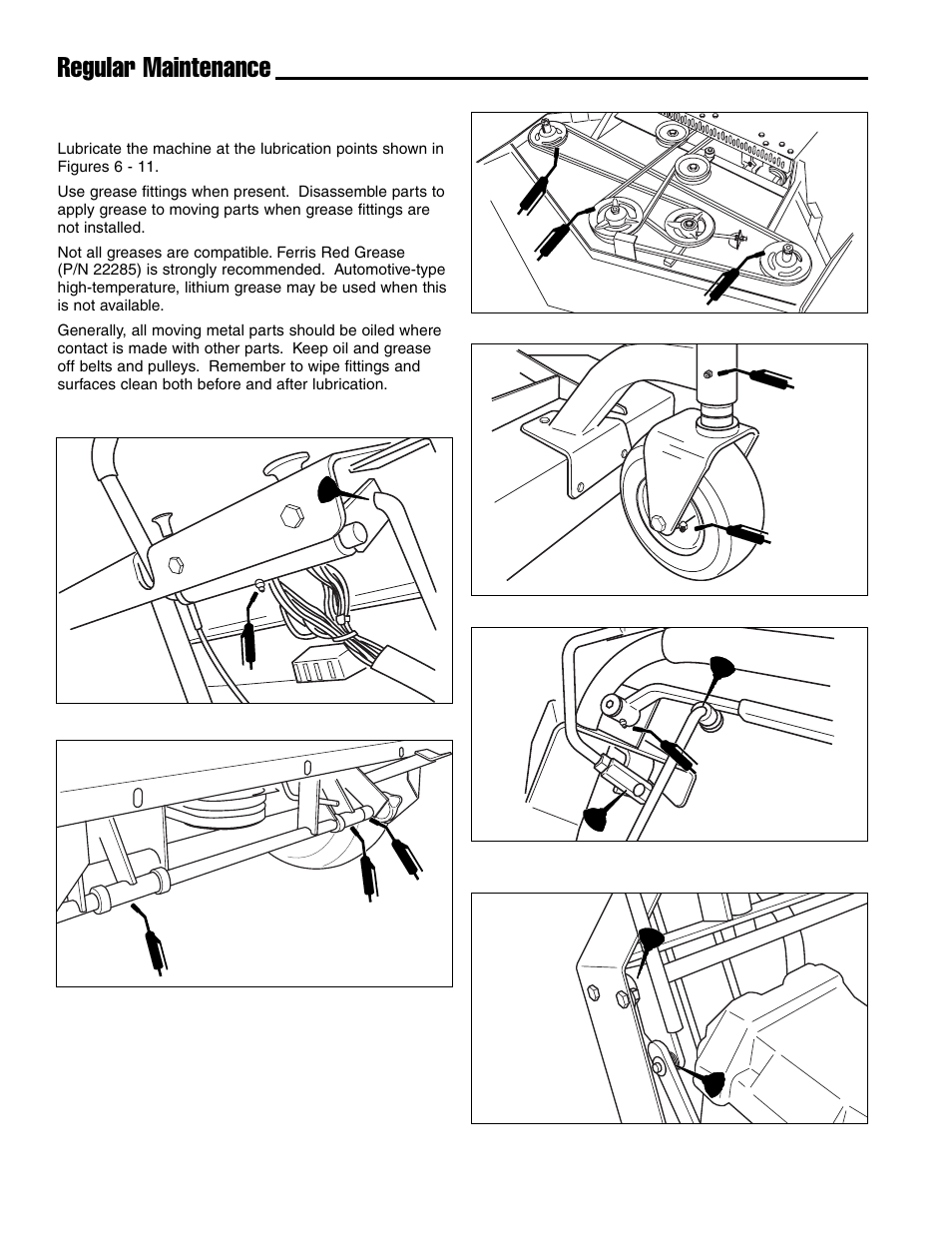 Regular maintenance, Lubrication | Ferris Industries Ddskav15 User Manual | Page 18 / 44