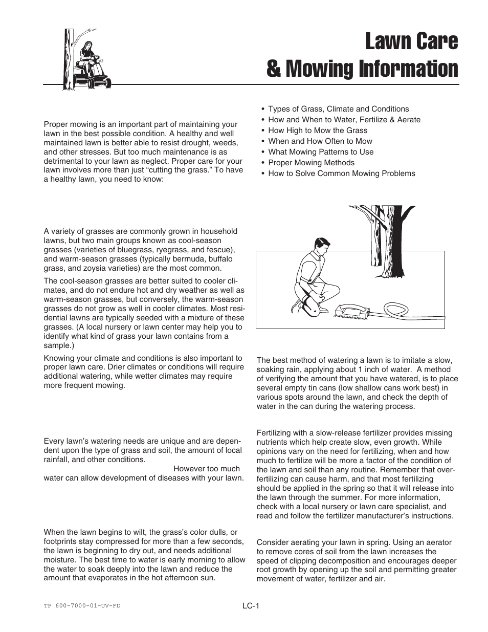 Lawn care & mowing information | Ferris Industries Ddskav15 User Manual | Page 35 / 44