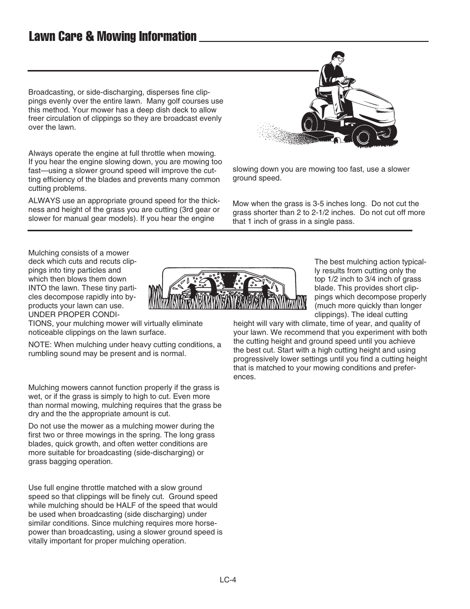 Lawn care & mowing information, Mowing methods | Ferris Industries Ddskav15 User Manual | Page 38 / 44