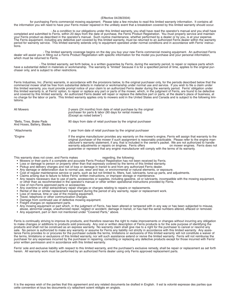 Ferris Industries Ddskav15 User Manual | Page 43 / 44