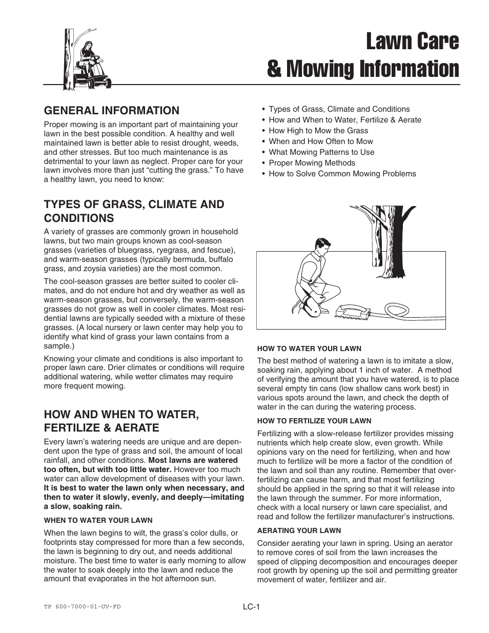 Lawn care & mowing information | Ferris Industries BGF36KAV15 User Manual | Page 27 / 36