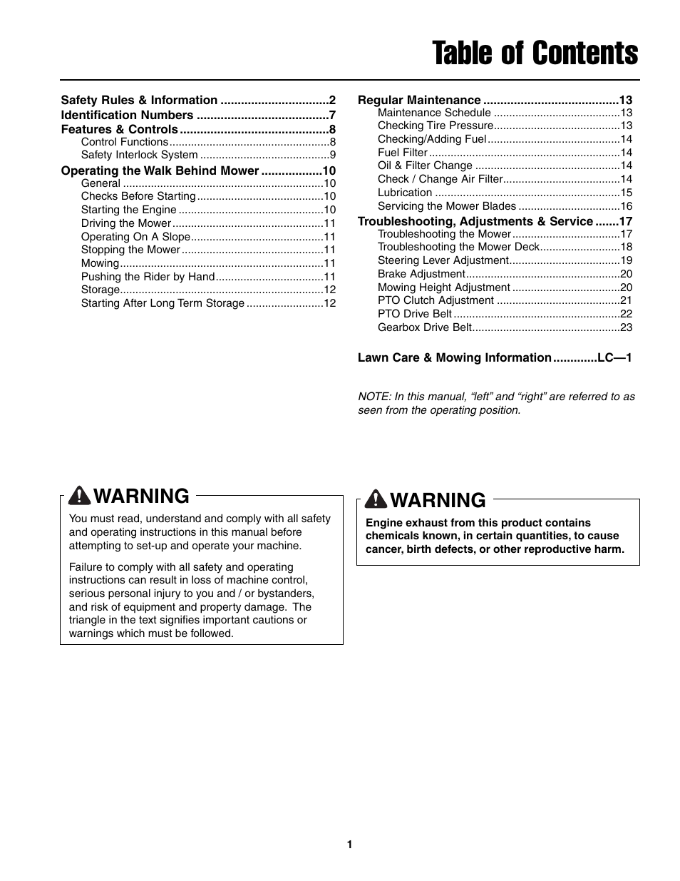 Ferris Industries BGF36KAV15 User Manual | Page 3 / 36