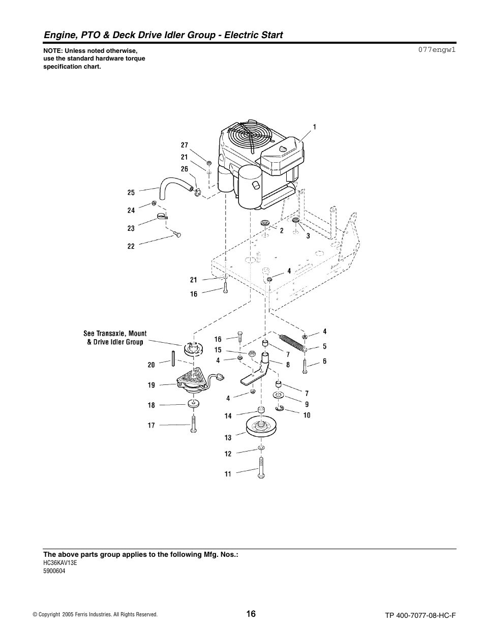 Ferris Industries HC36KAV13E User Manual | Page 16 / 54