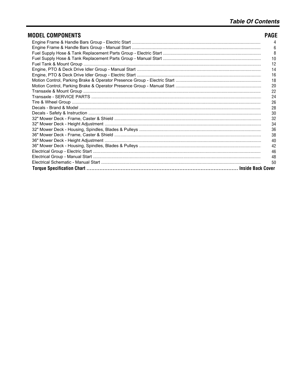 Ferris Industries HC36KAV13E User Manual | Page 3 / 54