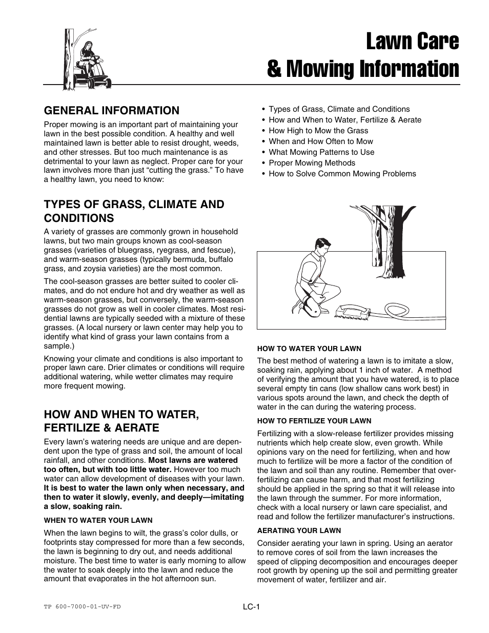 Lawn care & mowing information | Ferris Industries 5000/72R User Manual | Page 47 / 55
