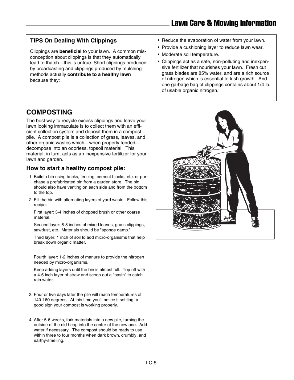 Lawn care & mowing information, Composting | Ferris Industries 5000/72R User Manual | Page 51 / 55