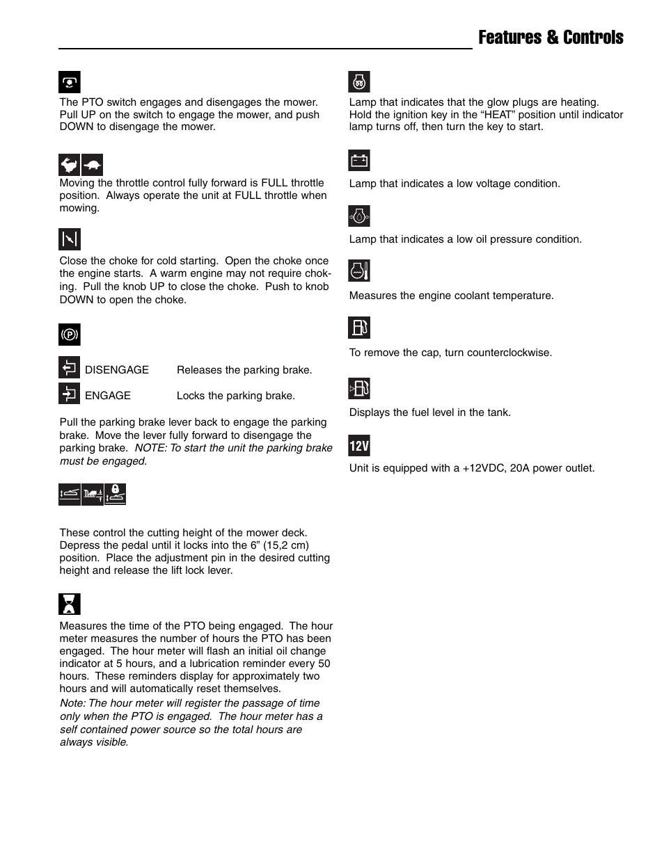 Features & controls | Ferris Industries IS4500ZC28D61CE User Manual | Page 11 / 52