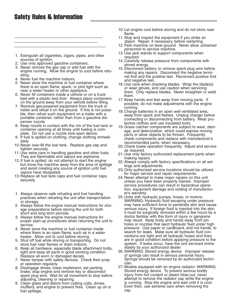 Safety rules & information | Ferris Industries IS4500ZC28D61CE User Manual | Page 6 / 52