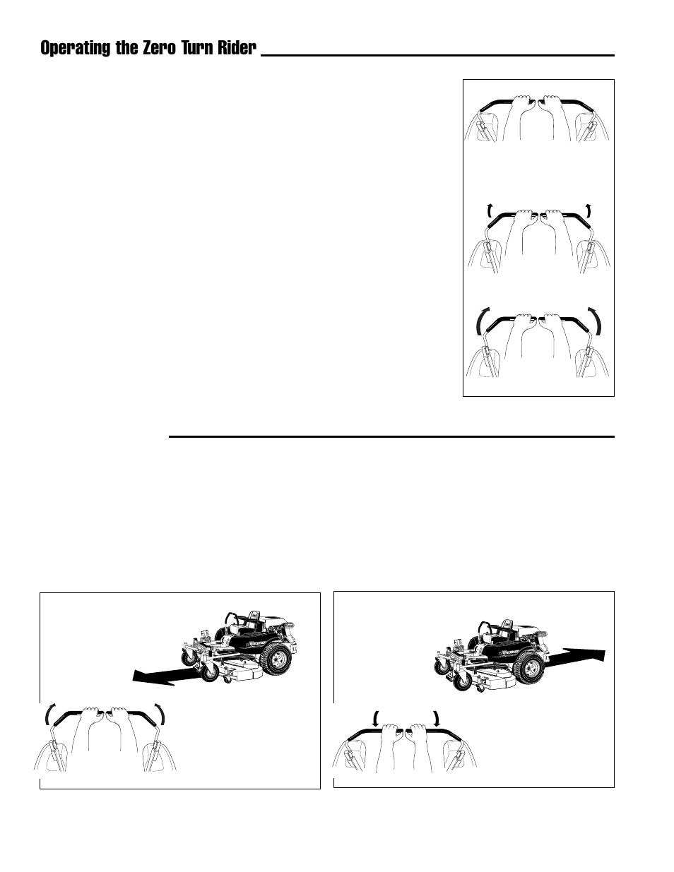 Operating the zero turn rider, Basic driving, Zero turn driving practice | Ferris Industries IS4000Z/KAV27 User Manual | Page 12 / 46