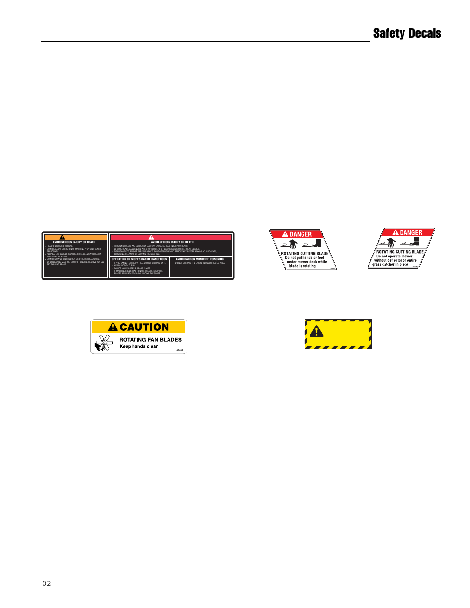 Safety decals, General, Warning | Ferris Industries IS1000ZKAV21/48 User Manual | Page 9 / 43